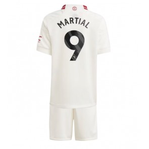 Lacne Dětský Futbalové dres Manchester United Anthony Martial #9 2023-24 Krátky Rukáv - Tretina (+ trenírky)